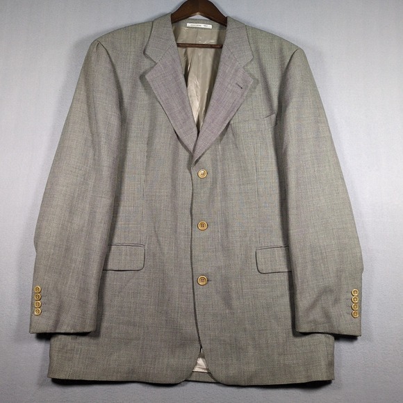 Hugo Boss Other - VTG Hugo Boss Blazer‎ Mens 44L Brown Geometric 3 Button Sport Coat Wool